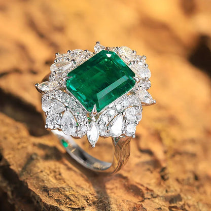 MUSHAN Custom Luxury 18k Gold Jewelry 925 Sterling Silver Ring Lab Grown Emerald Ruby Sapphire Ring Band for Women Fine Jewelry