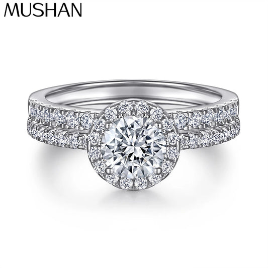 Bague de fiançailles intemporelle MuShan Jewelry en argent sterling 925 avec zircone cubique 7A, alliance pour femme, cadeau de Saint-Valentin et d'anniversaire