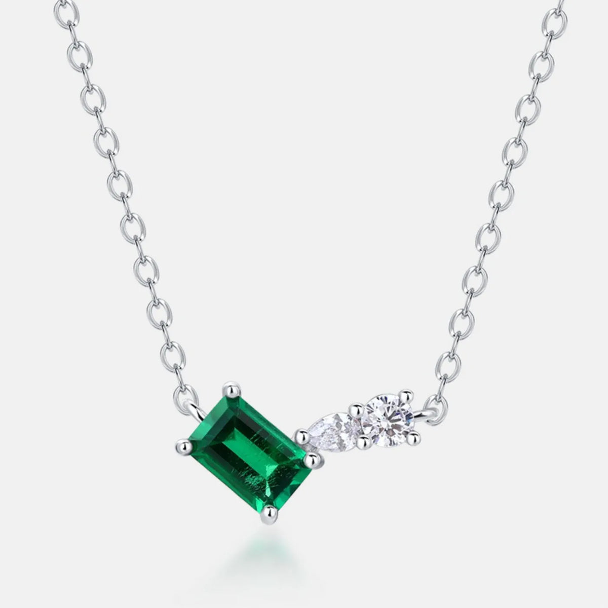 MUSHAN Luxury Jewelry 925 Sterling Silver Chain Pendant Necklace Lab Grown Emerald Ruby Gemstones Necklaces Pendants GRC Jewelry