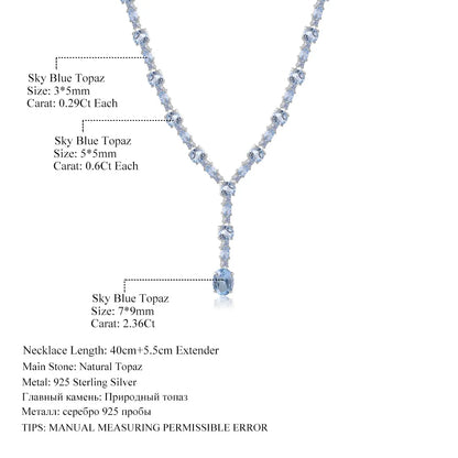 MUSHAN Joyería a medida, collar de plata de ley 925 con zafiro azul de laboratorio, redondo, para fiesta, para mujer, bañado en oro de 18K, aniversario