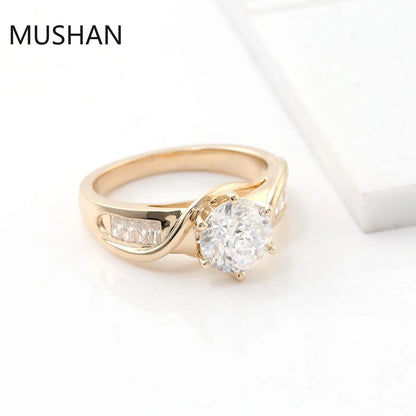 MUSHAN Luxury Custom 14K 18K Gold Rings Band Jewelry With Moissanite Diamond Lab Grown Gemstones Diamond Wedding Ring For Women