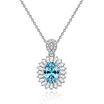 MuShan Jewelry 925 Sterling Silver Necklace Pendant Chain HCD Diamonds Bridesmaid Gift Elegant Jewelry Women Necklaces Jewelry