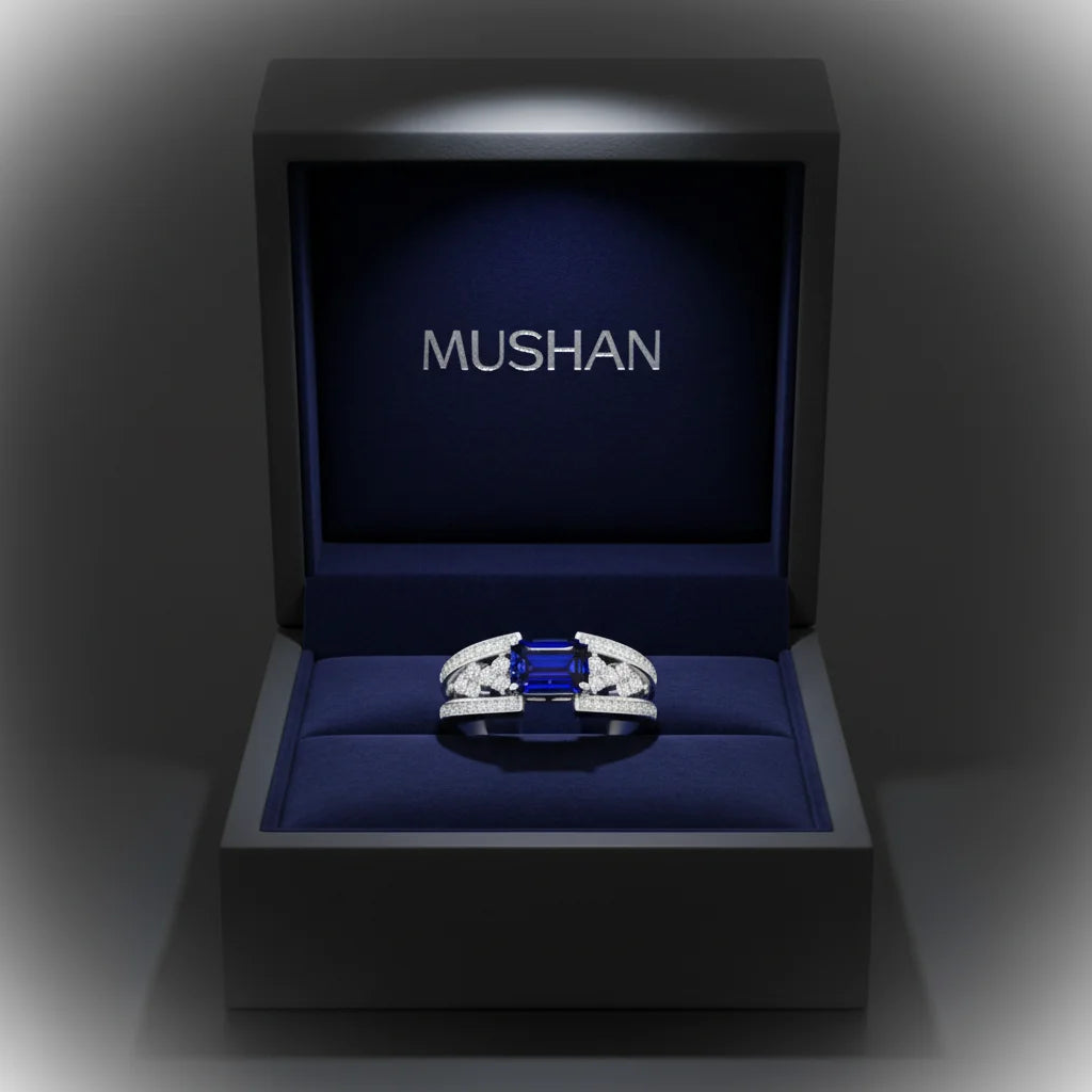 MUSHAN Luxury Jewelry s 925 Sterling Silver Rings Bands For Women 2.5 Carat Sapphire Gemstones Ring For Women Girls Fine Jewelry