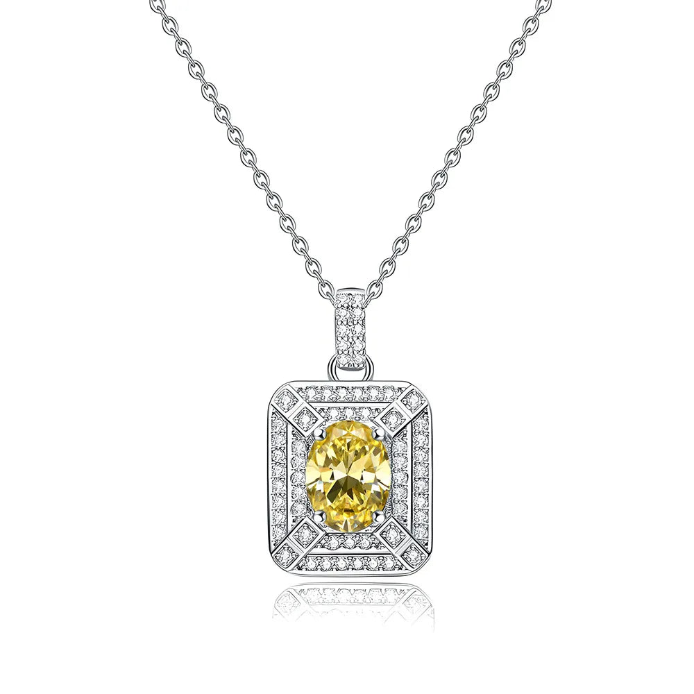 MuShan Jewelry 925 Sterling Silver Necklace Pendant Chain HCD Diamonds Best Friend Gift Bridal Jewelry Women Necklaces Jewelry