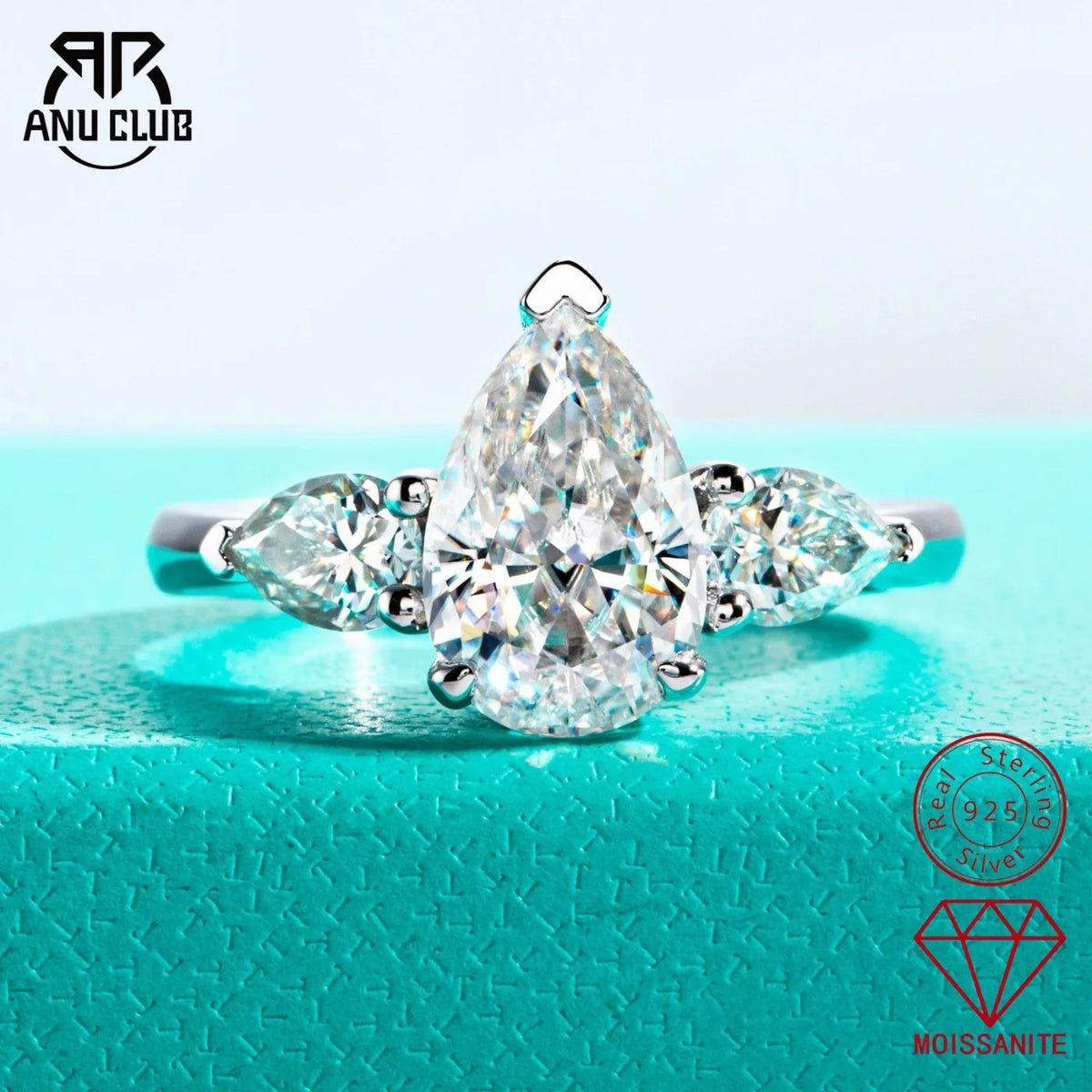 Bague de mariage en argent sterling 925 MUHAN Luxury Jewelry pour femme, bague en diamant moissanite certifié GRA, couleur D, bijou de luxe
