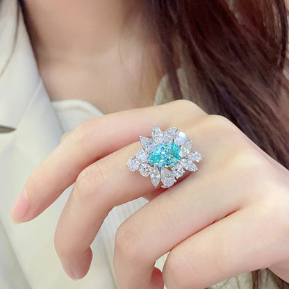Bague de fiançailles MUSHAN en argent sterling 925 avec émeraude rouge de laboratoire ronde pour femme, plaqué or 18 carats, cadeau d'anniversaire