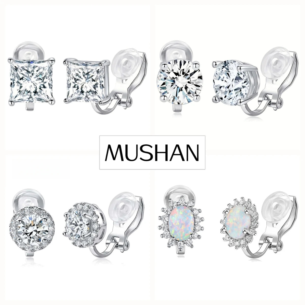 MS Luxury Jewelry 925 Sterling Silver Ear Clip Earrings For Women CMA Certificate Gemstones Drop Earring Ear Clip Jewelry
