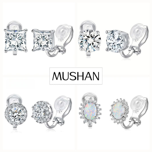 MS Luxury Jewelry 925 Sterling Silver Ear Clip Earrings For Women CMA Certificate Gemstones Drop Earring Ear Clip Jewelry