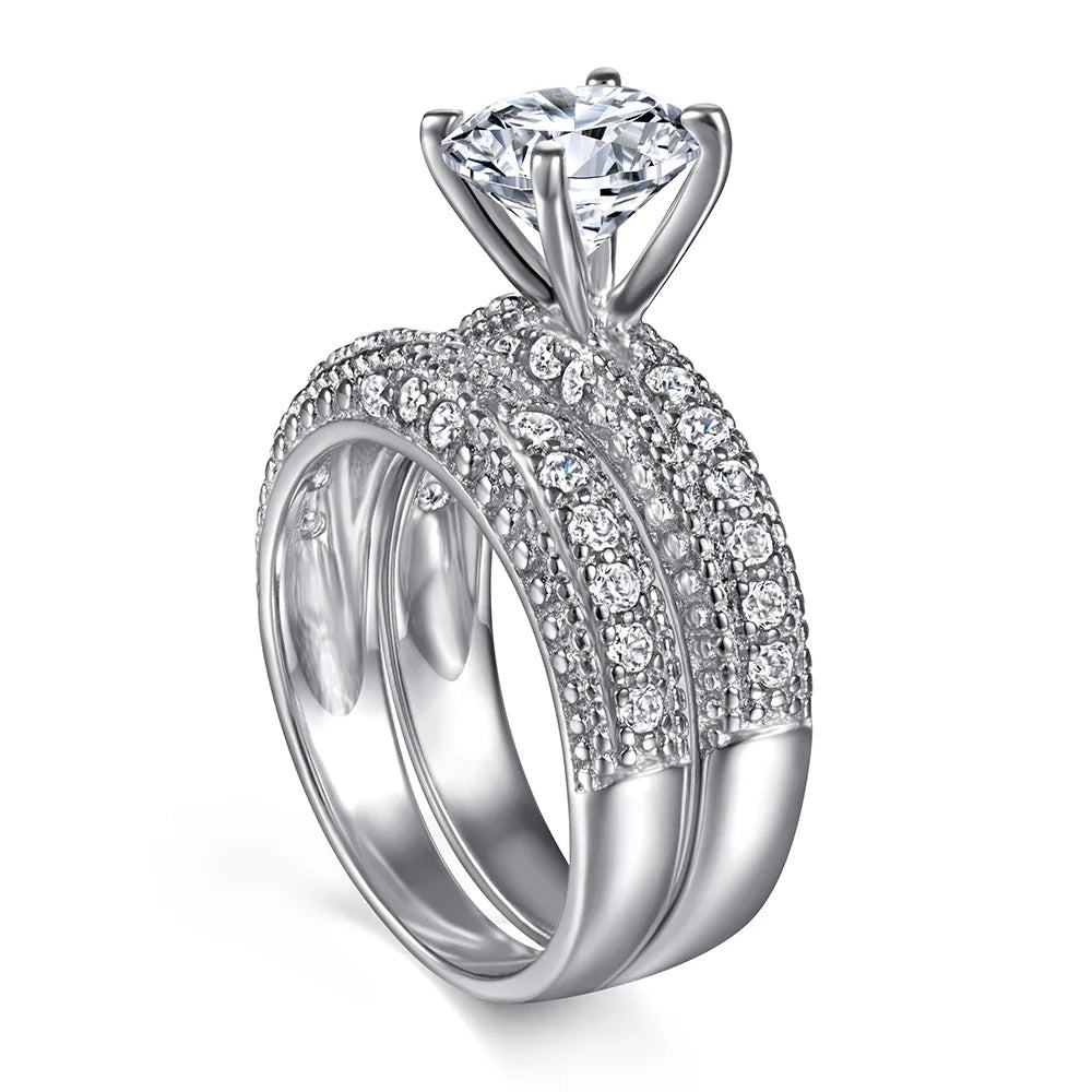 MuShan Luxury Jewelry 925 Sterling Silver Ring Zircon 5A Grade Pear Fashion for Fiancee 18K Real Gold Plated Fine Jewelry Rings