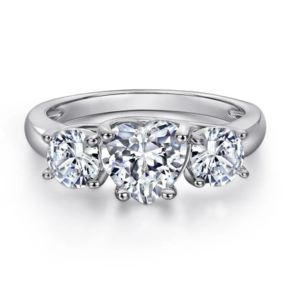 MuShan Jewelry 925 Sterling Silver Rings Bands Engagement Ring 5A Cubic Zirconia Valentine Premium Anniversary  Women Gift