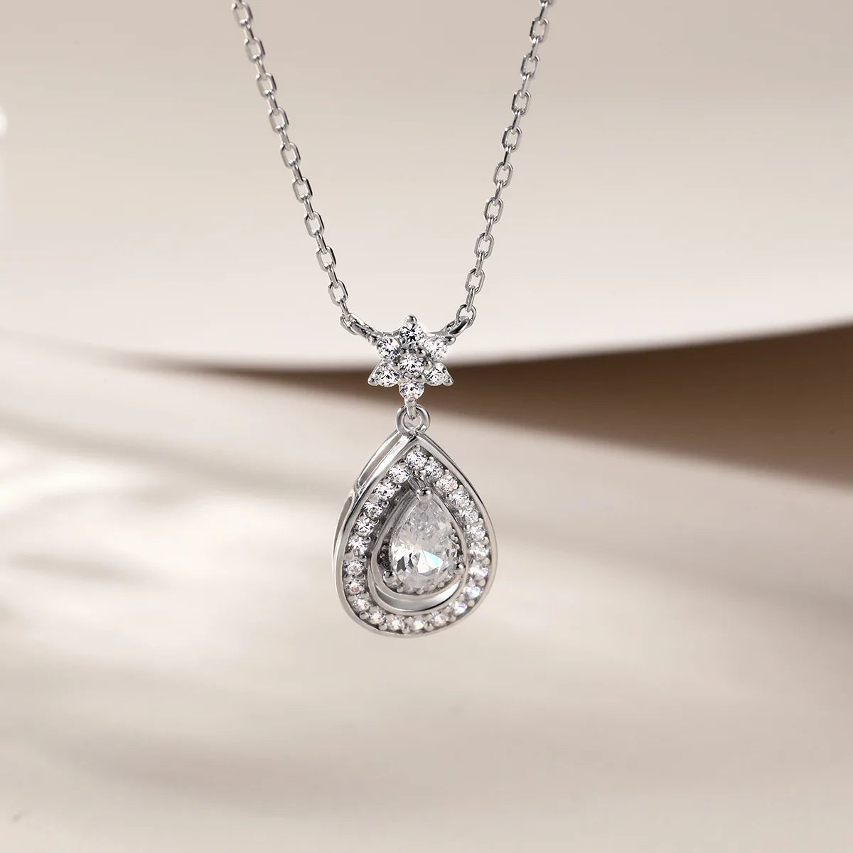 MuShan Jewelry 925 Sterling Silver Necklace Pendant Chain HCD Gemstones Romantic Style Timeless Style Women Necklaces Jewelry