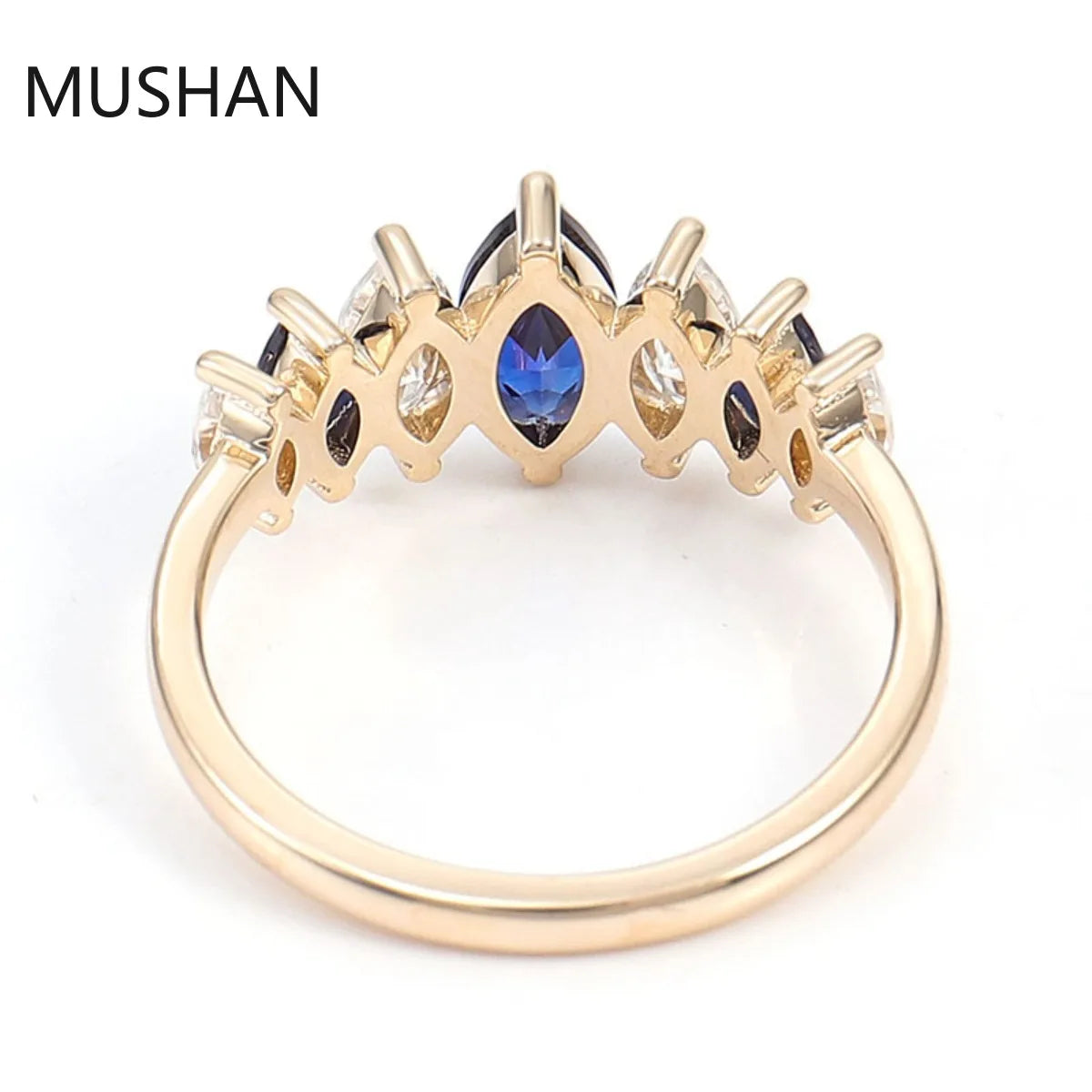 MUSHAN Luxury Custom 14K 18K Gold Rings Band Jewelry With Moissanite Diamond Lab Grown Gemstones Diamond Wedding Ring For Women