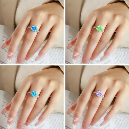 Anillo de plata de ley 925 de MuShan Jewelry, alianza de boda, diamante de alto carbono, regalo para mejor amiga, regalo para novia, anillos para mujer, joyería fina
