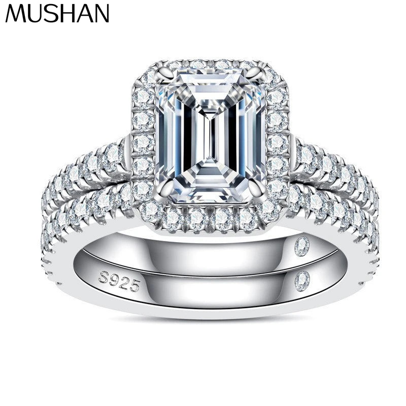 MuShan Designer Jewelry 925 Sterling Silver Ring Moissanite Diamond Modern Ring for Mom 18K Real Gold Plated MST Patent Rings