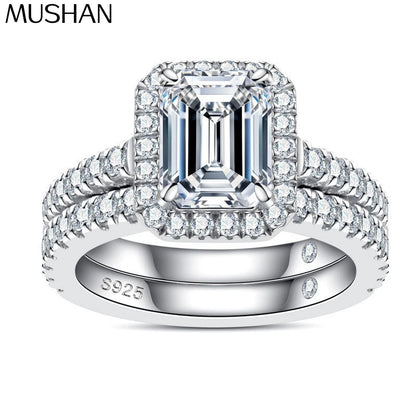 MuShan Designer Jewelry 925 Sterling Silver Ring Moissanite Diamond Modern Ring for Mom 18K Real Gold Plated MST Patent Rings