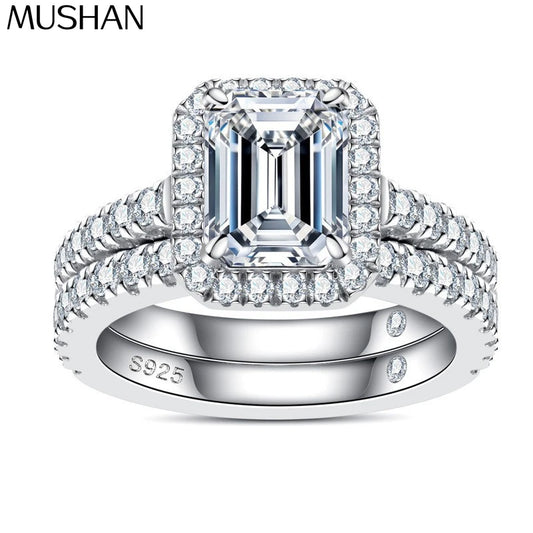 MuShan Designer Jewelry 925 Sterling Silver Ring Moissanite Diamond Modern Ring for Mom 18K Real Gold Plated MST Patent Rings