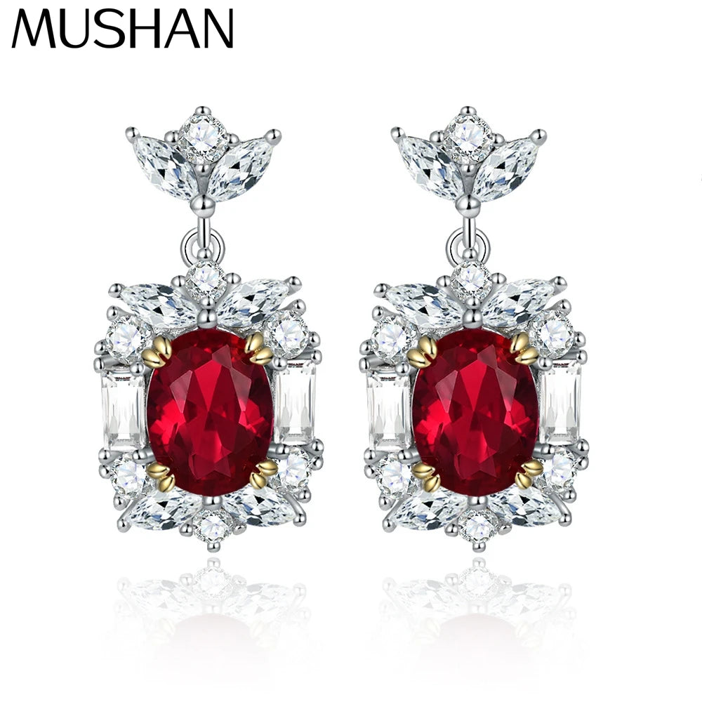 Boucles d'oreilles MuShan Luxury Jewelry en argent sterling 925, créoles avec zircons de grade 7A, bijou romantique pour femme, plaqué or rose 18 carats