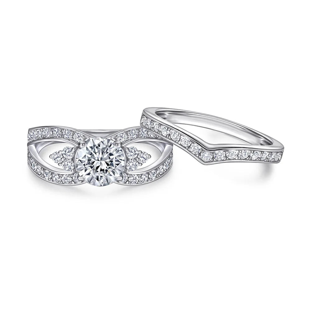 MuShan Jewelry 925 Sterling Silver Ring Wedding Band High Carbon Diamond Wedding Bridal Bridal Jewelry Women Rings Fine Jewelry