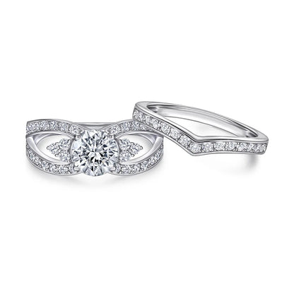 MuShan Jewelry 925 Sterling Silver Ring Wedding Band High Carbon Diamond Wedding Bridal Bridal Jewelry Women Rings Fine Jewelry