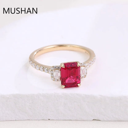 MUSHAN Luxury Custom 14K 18K Gold Rings Band Jewelry With Moissanite Diamond Lab Grown Gemstones Diamond Wedding Ring For Women