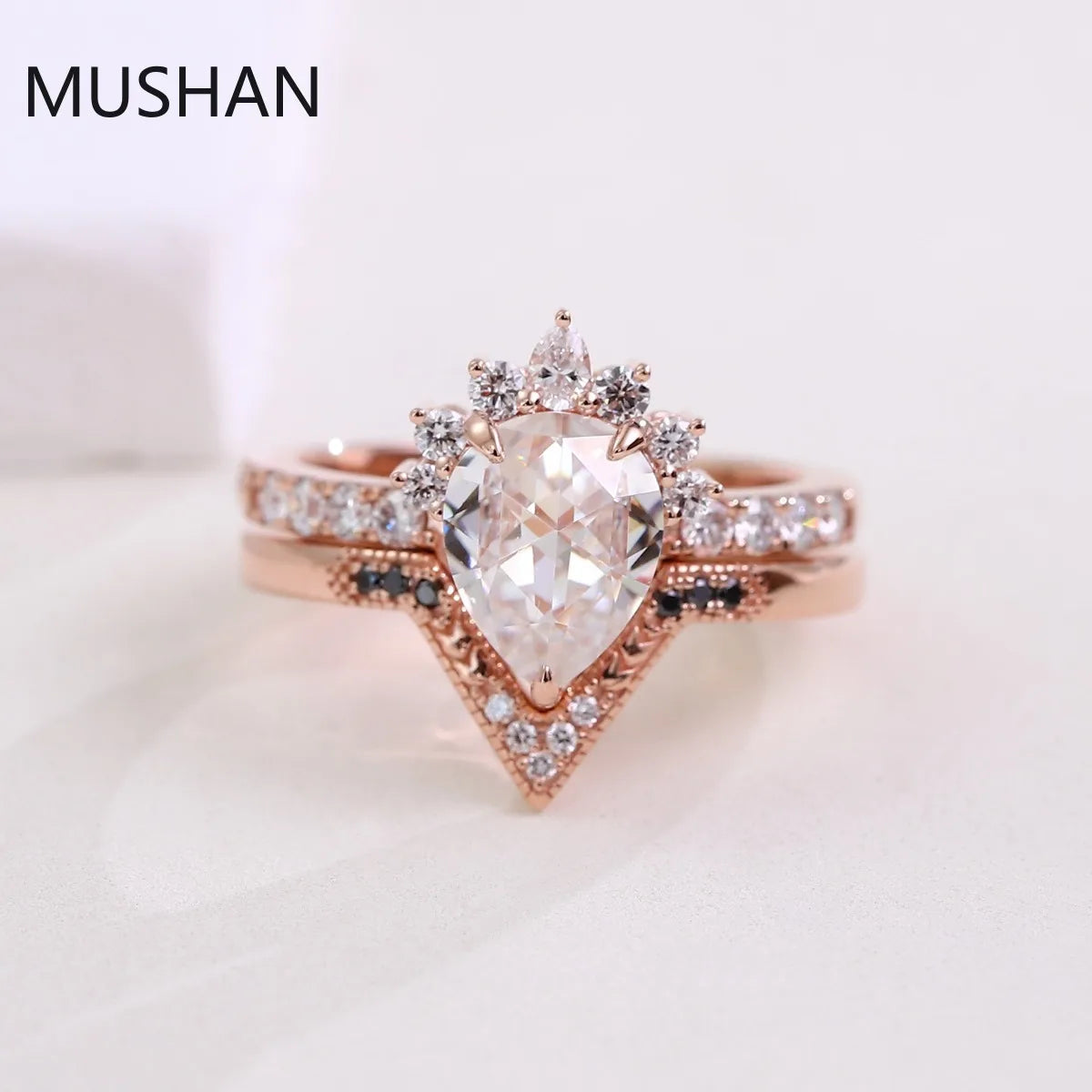 MUSHAN Luxury Custom 14K 18K Gold Rings Band Jewelry With Moissanite Diamond Lab Grown Gemstones Diamond Wedding Ring For Women