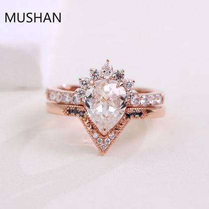 MUSHAN Luxury Custom 14K 18K Gold Rings Band Jewelry With Moissanite Diamond Lab Grown Gemstones Diamond Wedding Ring For Women