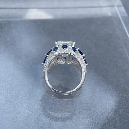 Anillo de plata de ley 925 marca MuShan con diamante de moissanita, anillo formal para esposa, chapado en oro auténtico de 18 quilates, anillos con patente MST