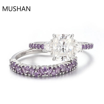 MUSHAN Luxury Custom 14K 18K Gold Rings Band Jewelry With Moissanite Diamond Lab Grown Gemstones Diamond Wedding Ring For Women
