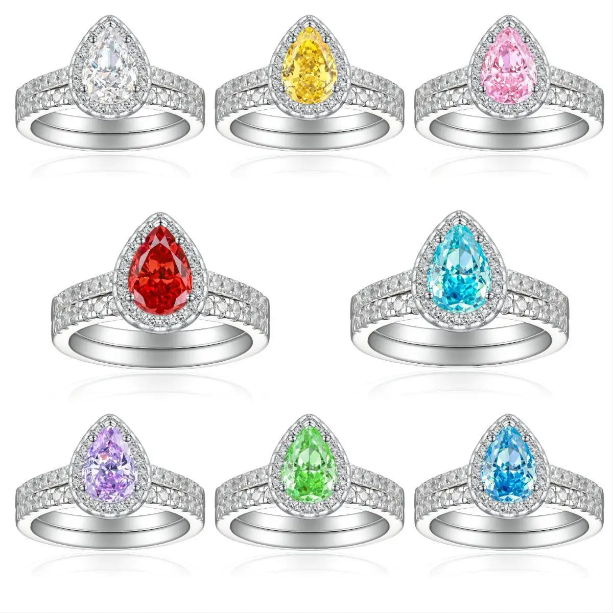 MuShan Jewelry 925 Sterling Silver Ring Wedding Band High Carbon Diamond Sister Gift Statement Jewelry Women Rings Fine Jewelry