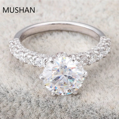 MUSHAN Luxury Custom 14K 18K Gold Rings Band Jewelry With Moissanite Diamond Lab Grown Gemstones Diamond Wedding Ring For Women