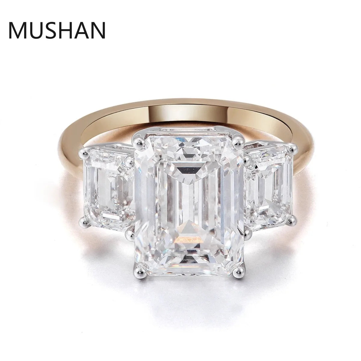 MUSHAN Luxury Custom 14K 18K Gold Rings Band Jewelry With Moissanite Diamond Lab Grown Gemstones Diamond Wedding Ring For Women
