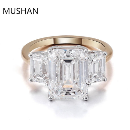 MUSHAN Luxury Custom 14K 18K Gold Rings Band Jewelry With Moissanite Diamond Lab Grown Gemstones Diamond Wedding Ring For Women