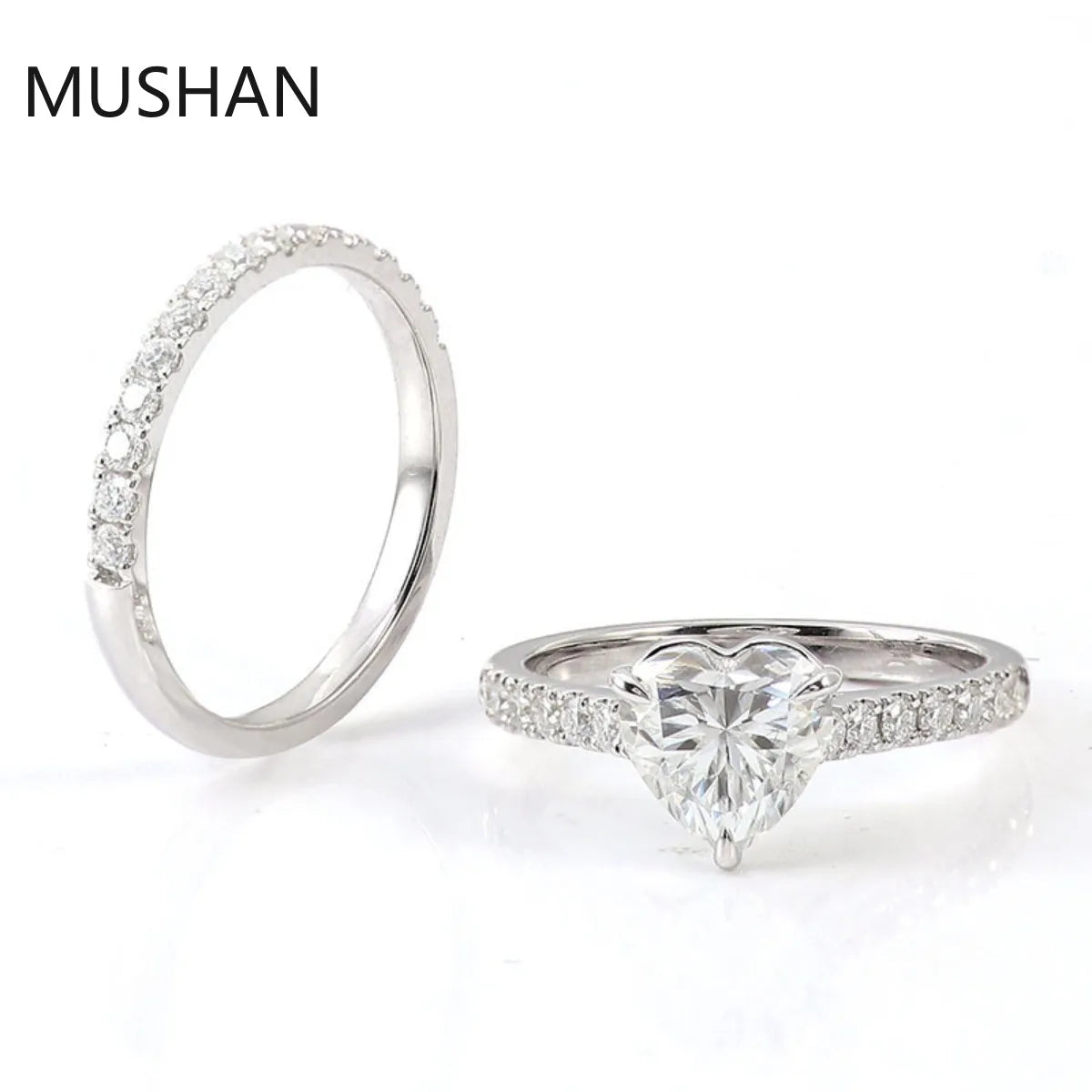 MUSHAN Luxury Custom 14K 18K Gold Rings Band Jewelry With Moissanite Diamond Lab Grown Gemstones Diamond Wedding Ring For Women