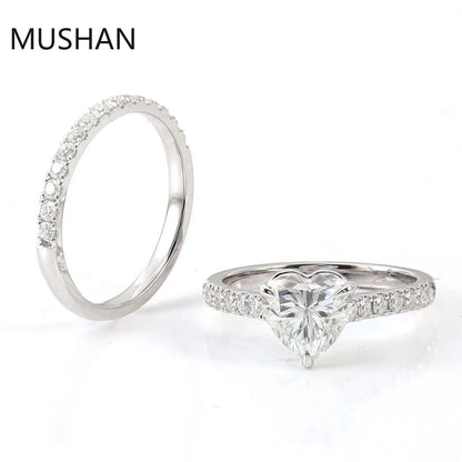 MUSHAN Luxury Custom 14K 18K Gold Rings Band Jewelry With Moissanite Diamond Lab Grown Gemstones Diamond Wedding Ring For Women