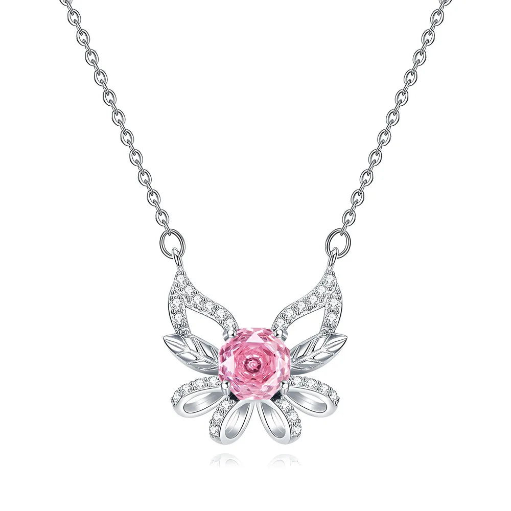 MuShan Jewelry 925 Sterling Silver Necklace Pendant Chain HCD Diamonds Timeless Style Best Friend Gift Women Necklaces Jewelry