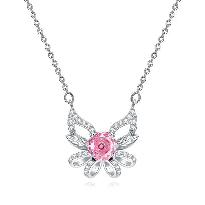 MuShan Jewelry 925 Sterling Silver Necklace Pendant Chain HCD Diamonds Timeless Style Best Friend Gift Women Necklaces Jewelry