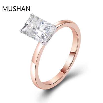 MUSHAN Luxury Custom 14K 18K Gold Rings Band Jewelry With Moissanite Diamond Lab Grown Gemstones Diamond Wedding Ring For Women