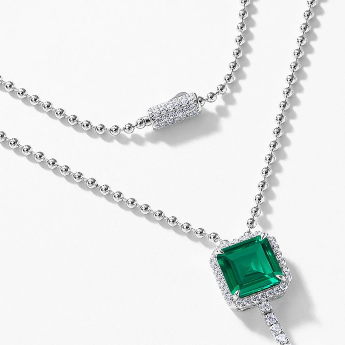 MUSHAN Luxury Jewelry 925 Sterling Silver Chain Pendant Necklace Lab Grown Emerald Ruby Gemstones Necklaces Pendants GRC Jewelry