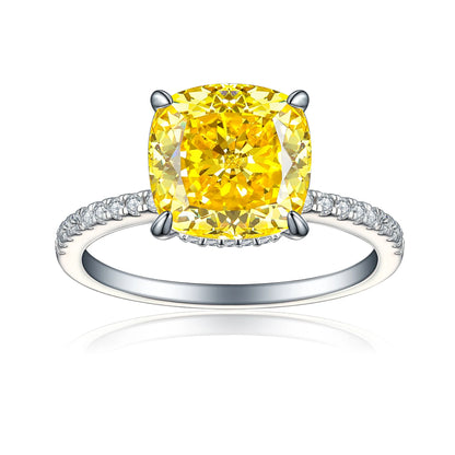 MuShan Jewelry 925 Sterling Silver Ring Wedding Band High Carbon Diamond Engagement Party  Her Gift Women Rings Fine Jewelry