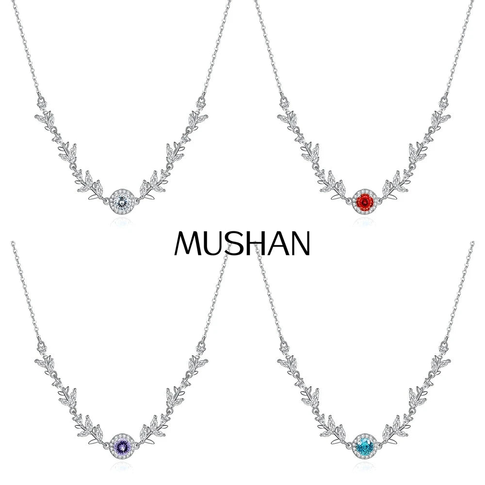 MuShan Jewelry 925 Sterling Silver Necklace Pendant Chain HCD Diamonds Daughter Gift Statement Jewelry Women Necklaces Jewelry