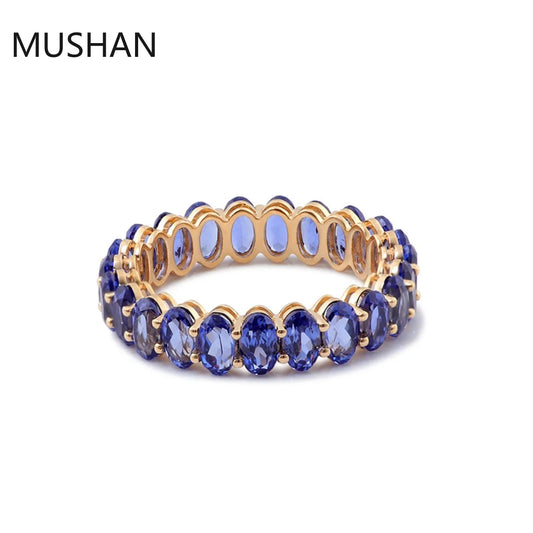 MUSHAN Luxury Custom 14K 18K Gold Rings Band Jewelry With Moissanite Diamond Lab Grown Gemstones Diamond Wedding Ring For Women