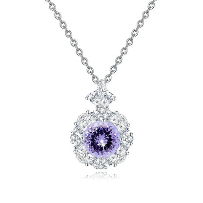 MuShan Jewelry 925 Sterling Silver Necklace Pendant Chain HCD Gemstones Glamorous Style Luxury Jewelry Women Necklaces Jewelry