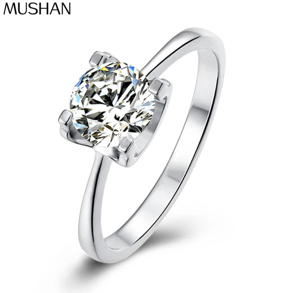 MuShan Designer Jewelry 925 Sterling Silver Ring Moissanite Unique Ring for Spouse 18K Real Gold Plated MST Patent Fine Rings