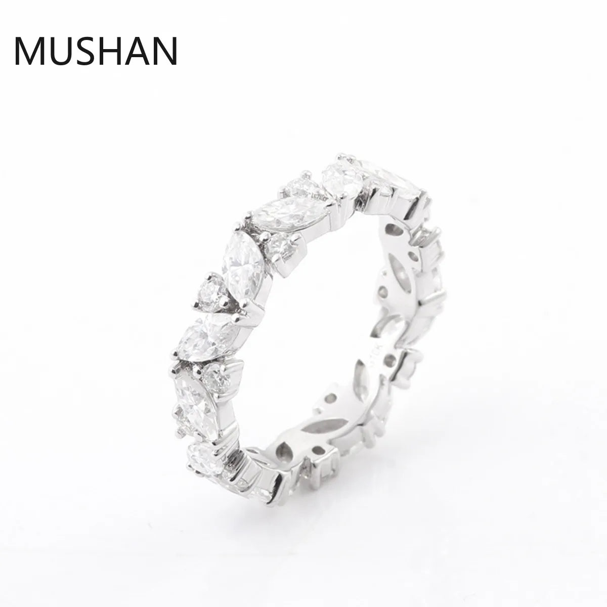 MUSHAN Luxury Custom 14K 18K Gold Rings Band Jewelry With Moissanite Diamond Lab Grown Gemstones Diamond Wedding Ring For Women