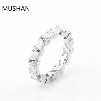 MUSHAN Luxury Custom 14K 18K Gold Rings Band Jewelry With Moissanite Diamond Lab Grown Gemstones Diamond Wedding Ring For Women