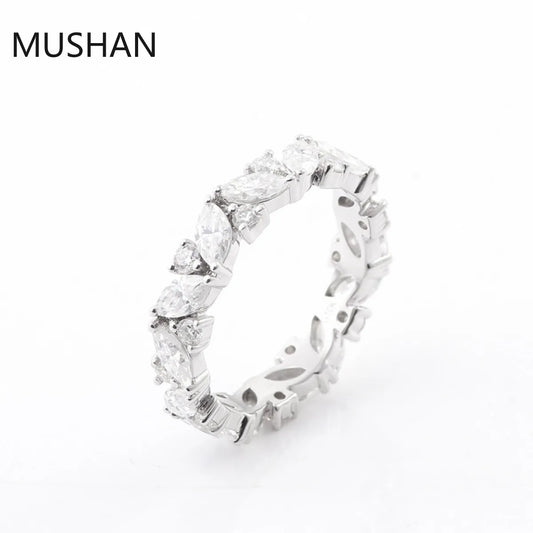 MUSHAN Luxury Custom 14K 18K Gold Rings Band Jewelry With Moissanite Diamond Lab Grown Gemstones Diamond Wedding Ring For Women