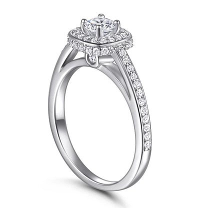 MuShan Jewelry 925 Sterling Silver Rings Bands Rings Bands Ring 7A Cubic Zirconia Rings Bands Engagement Anniversary  Women Gift
