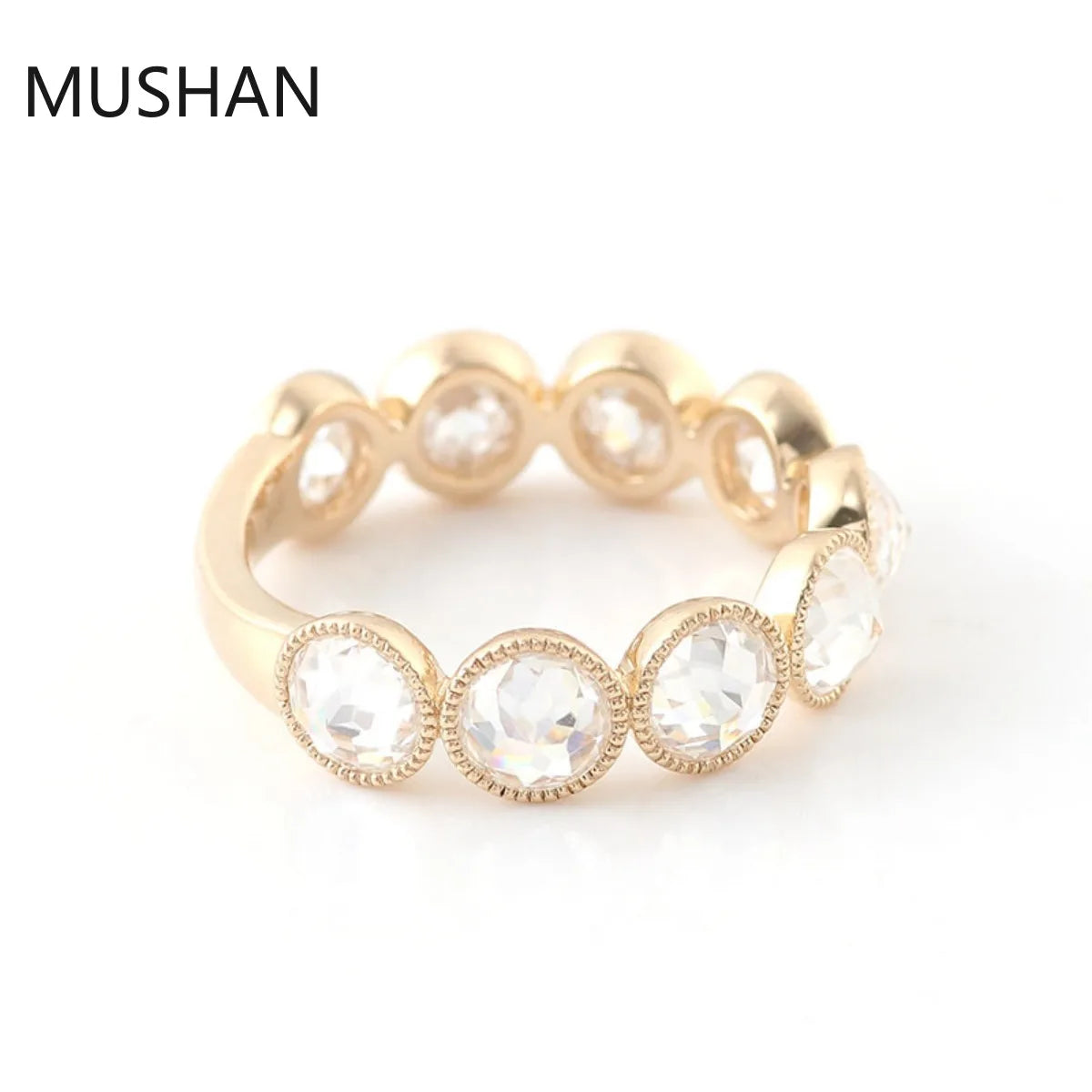 MUSHAN Luxury Custom 14K 18K Gold Rings Band Jewelry With Moissanite Diamond Lab Grown Gemstones Diamond Wedding Ring For Women