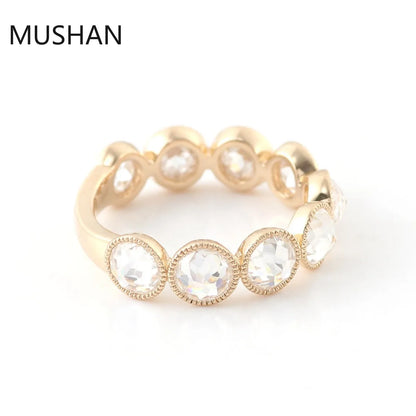 MUSHAN Luxury Custom 14K 18K Gold Rings Band Jewelry With Moissanite Diamond Lab Grown Gemstones Diamond Wedding Ring For Women