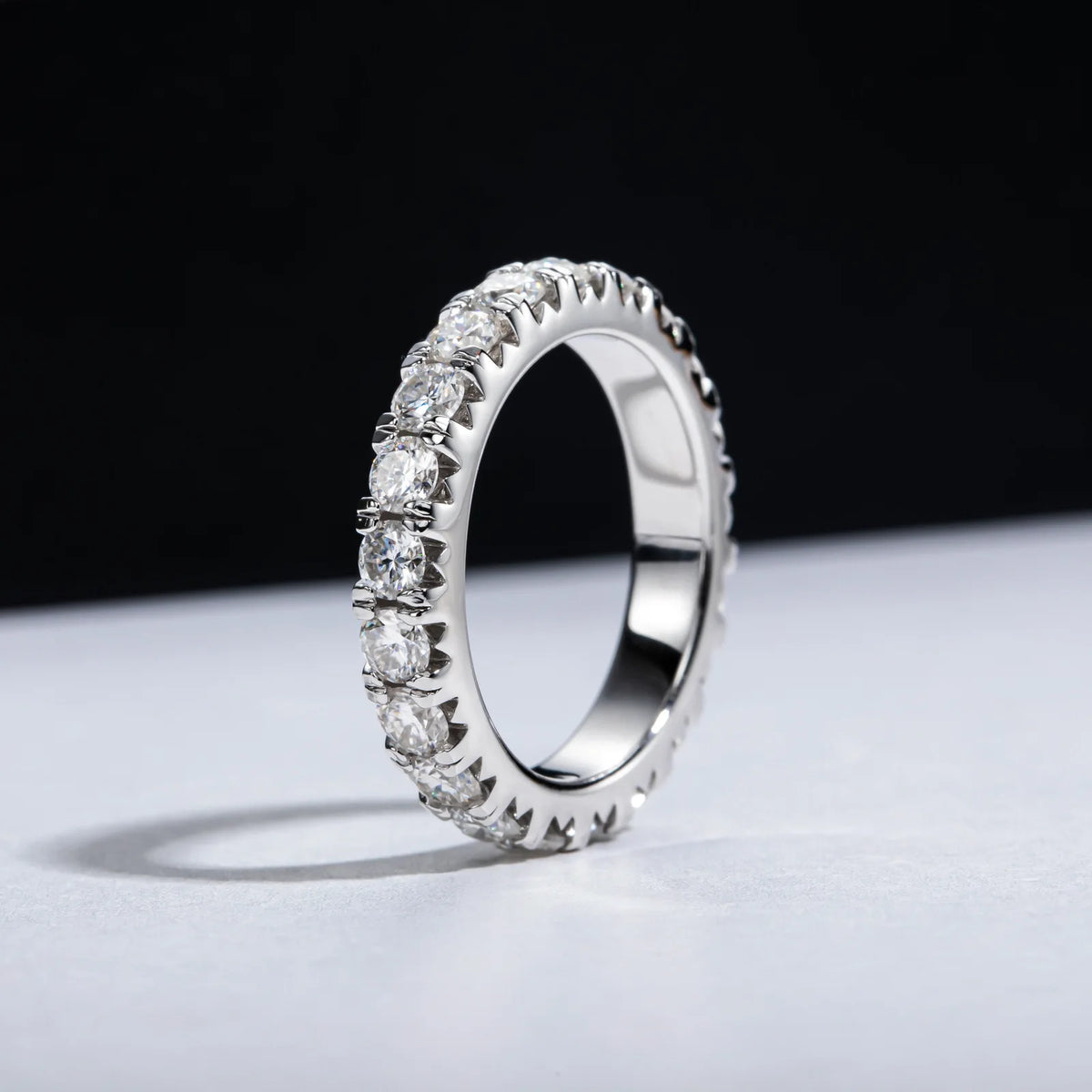 Bague en argent sterling 925 MuShan Designer Jewelry, bague unique en moissanite pour conjoint, plaquée or véritable 18 carats, bague fine brevetée MST